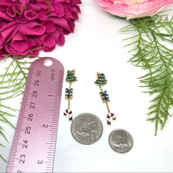 VINTAGE⚜️CHRISTMAS Festive Charm Dangly Earrings - Picture 6 of 6